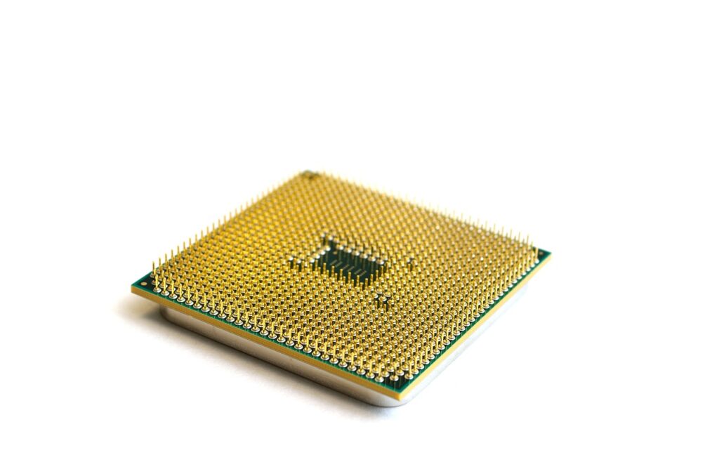 AI開発向けプロセッサーチップのクローズアップ