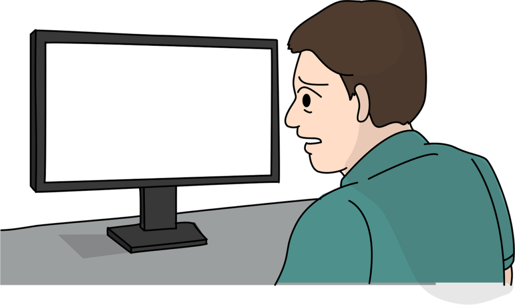 テクノロジーの変化について考えるオフィスワーカー