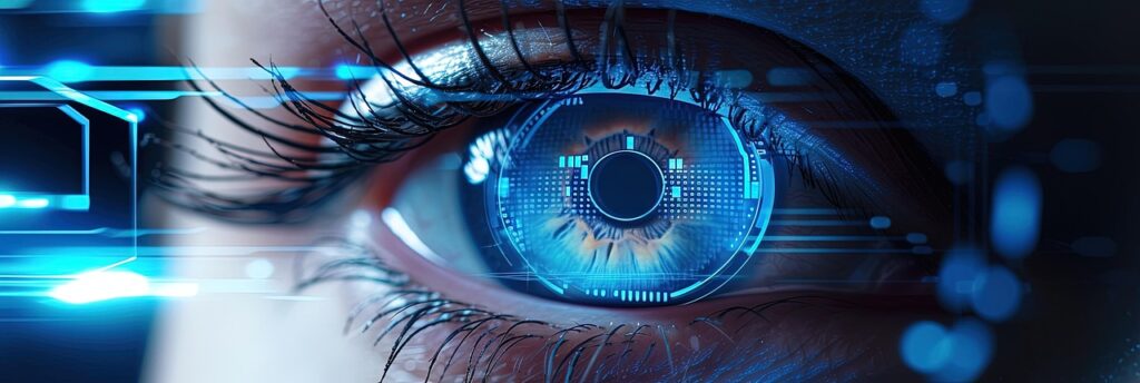 音声処理システムとAIテクノロジーを表す近代的なインターフェース