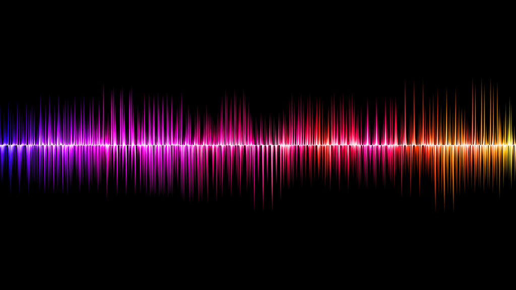 音声認識と生成をイメージしたデジタル音波のグラフィック