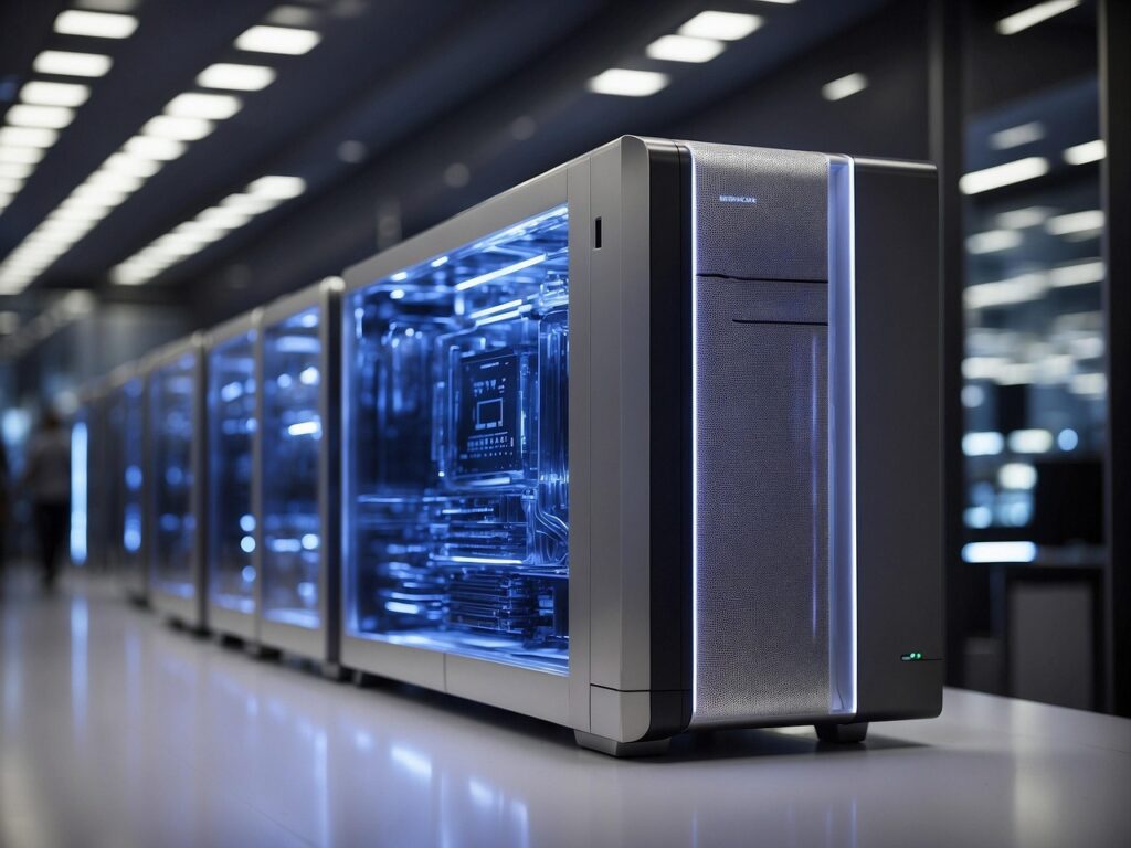 サーバーネットワークとデータ通信のイメージ