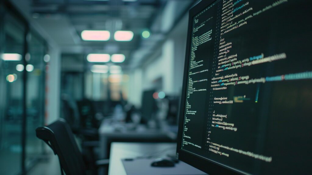 複雑なコードが表示された開発環境の画面
