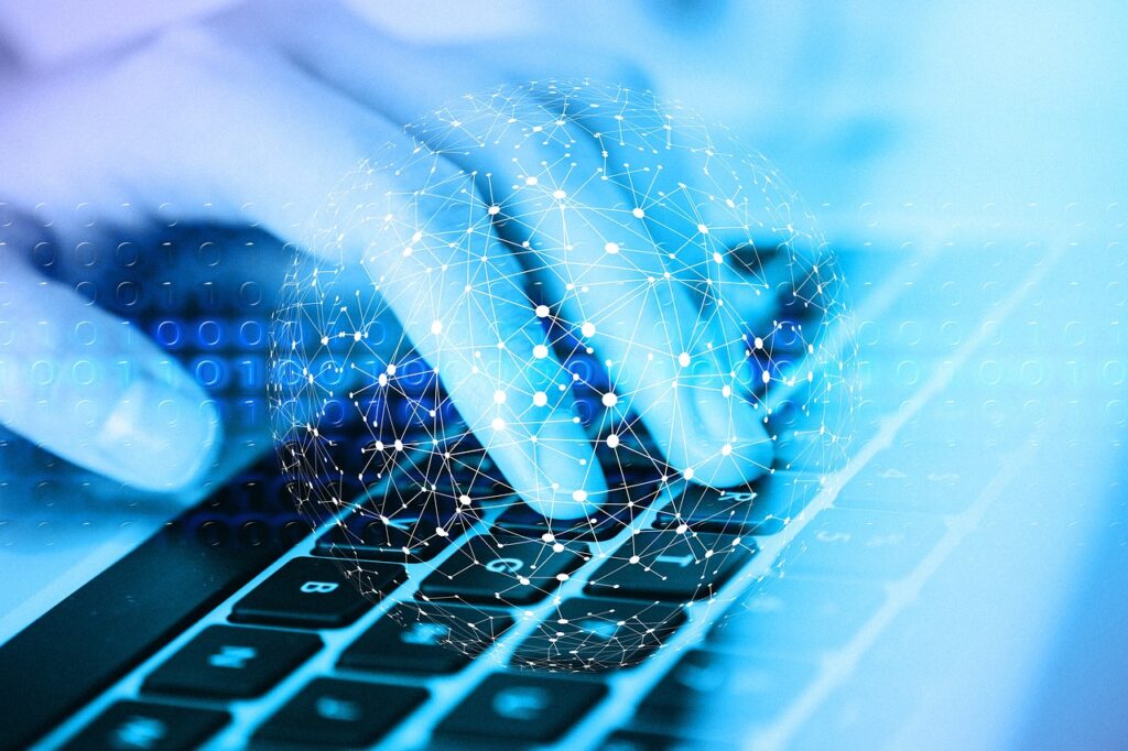 コンテンツ識別とセキュリティ対策の透明なタグを象徴するイメージ